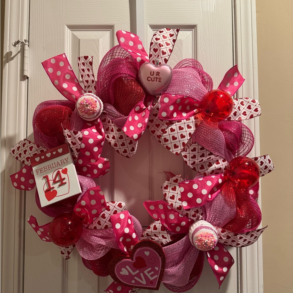 Valentine's Day Pink and Red Wreath